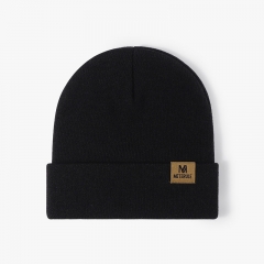 Minimalist Logo Patch Beanie (Assorted Solid Hues)